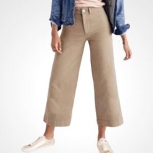 MADEWELL Emmett wide leg cropped pants olive tan size 28